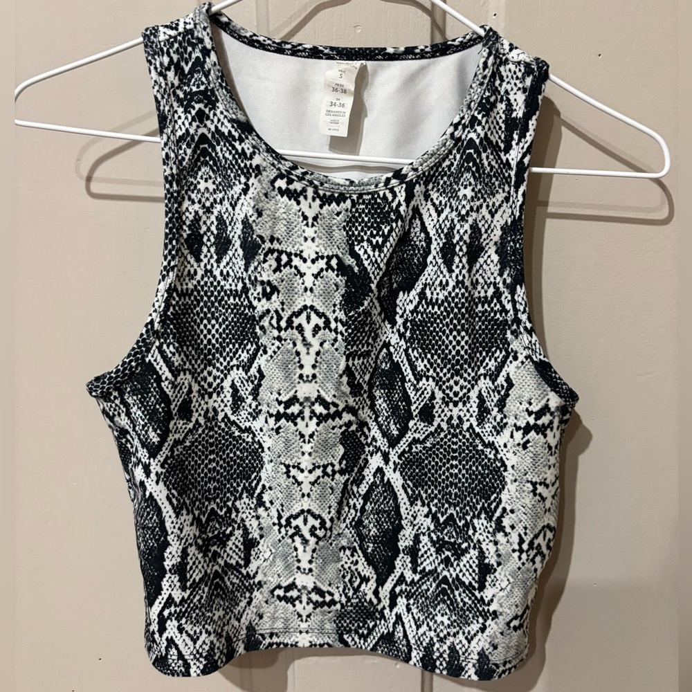 Snake Print Athletic Crop Top
